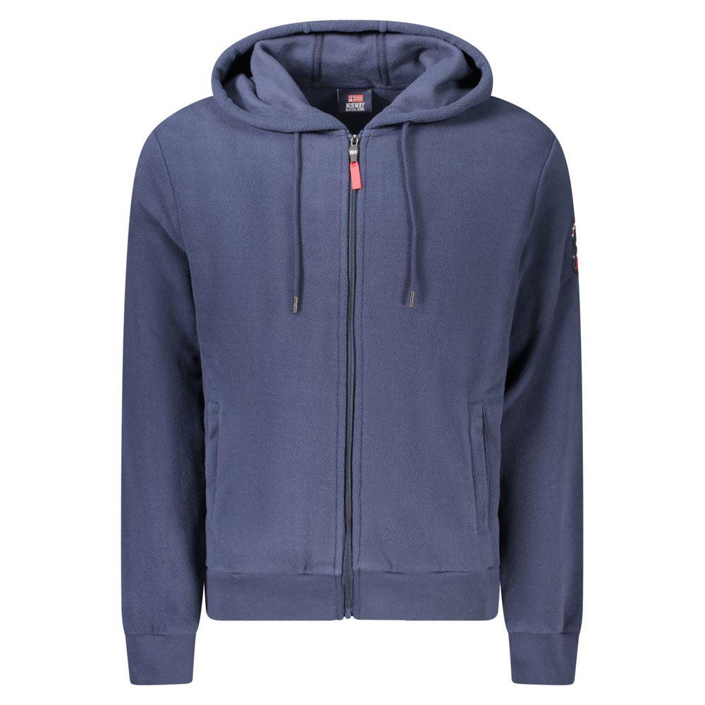 Noorwegen 1963 Blauwe Polyester Heren Capuchon Sweater