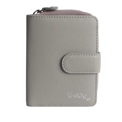 Geldbörse VARGU "VINEM 1-A mono", Damen, grau, Rindsleder, Kleinlederwaren, LGW zertifiziertes Leder
