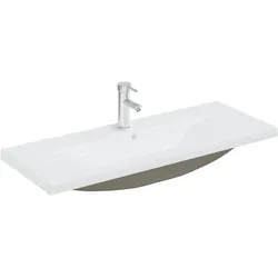 vidaXL Einbauwaschbecken mit Wasserhahn 101x39x18 cm Keramik Weiß