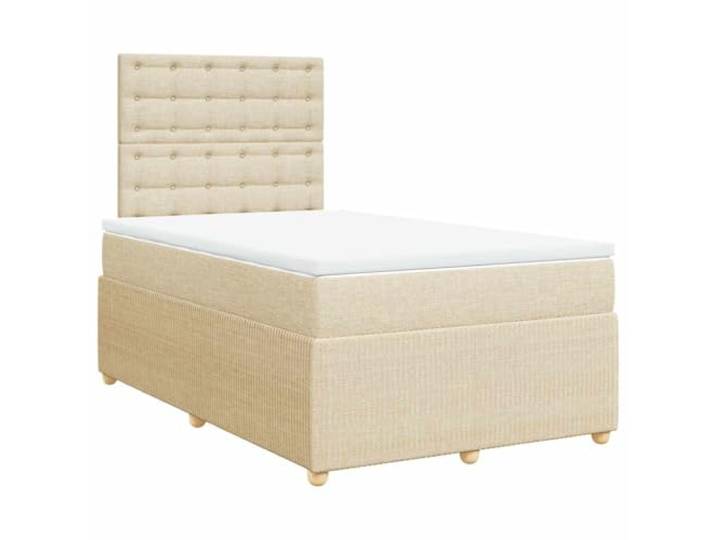 Makastle Boxspringbett mit Matratze Creme 120x190 cm Höhenverstellbares Kopfteil