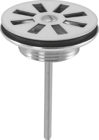 ASW valve universelle 100030 laiton nickelé, avec plaque de tamis, robinet d'arrêt