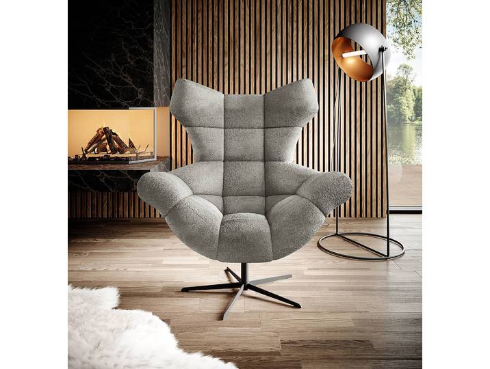 Relaxsessel Loney Grau Chenille Lorin 103 x 119 x 84cm