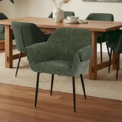 HOME DELUXE Esszimmerstuhl chenille CHENO - 2er Set Grün