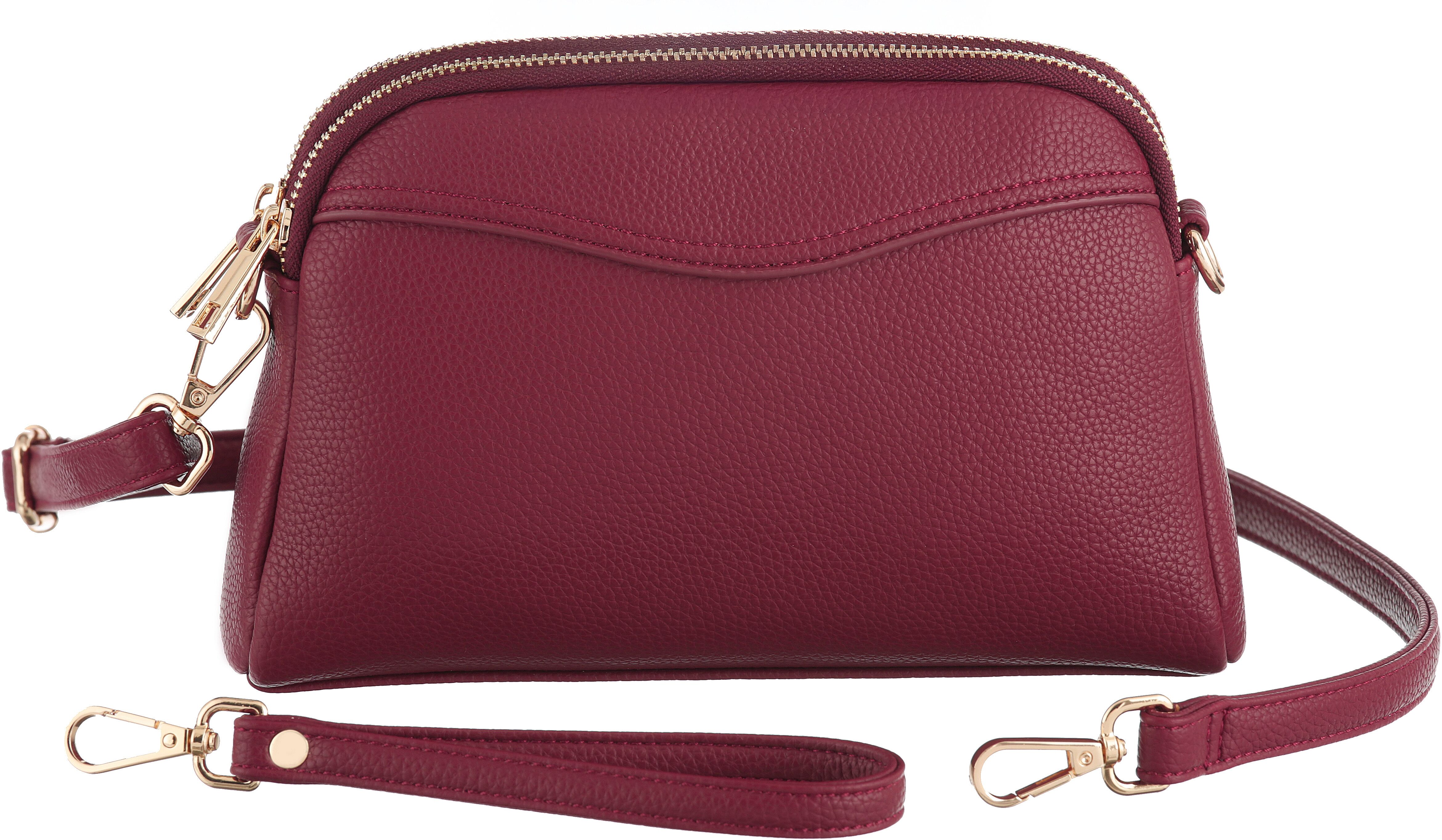 Umhängetasche ANISTON ACCESSOIRES, Damen, Gr. B/H/T: 23cm x 15cm x 5cm, rot (dunkelrot), Lederimitat, Taschen Umhängetasche, Damen Handtasche, Schultertasche - NEUE KOLLEKTION