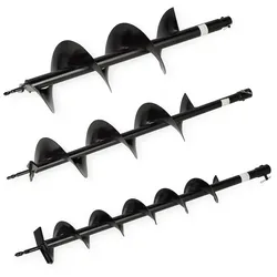 EBERTH Bohrschnecken-Set 100/150/200 mm aus Stahl – Ersatz für Erdbohrer GW2-EBS-S