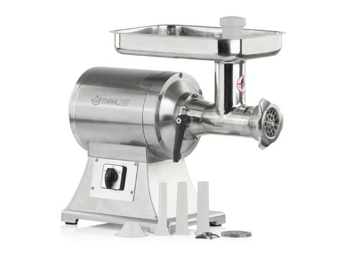 Mahlzeit Fleischwolf Edelstahl Hackfleischmaschine elektrisch 450W 75kg/h silber, 450 W