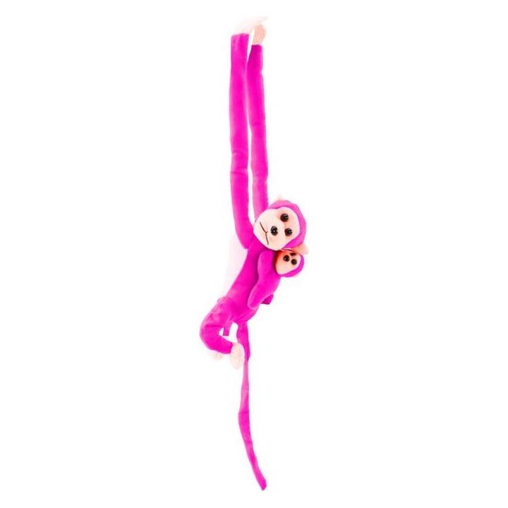 Lean Toys Leantoys Plüsch Maskottchen Affe mit Baby, dunkelrosa 90 cm (90 cm) (LEA16837-uniw)