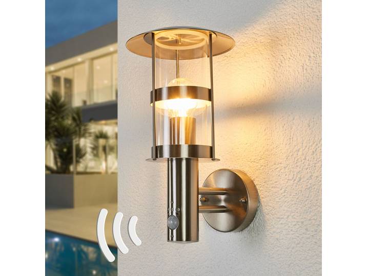 Noemi Außenwandleuchte w/Sensor Stainless Steel - Lindby - Balkon - Modern - Metall - Einflammig