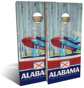 Skip's Garage Alabama State Pride Outdoor Cornhole Board Set