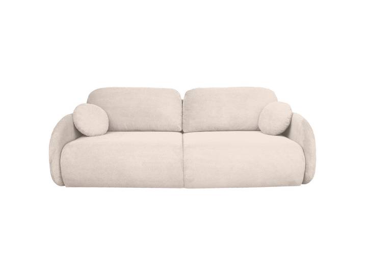 Carryhome Schlafsofa, Creme, Kunststoff, 2-Sitzer, Füllung: Silikon,Silikon, 222x90x100 cm, Liegefunktion, Schlafen auf Sitzhöhe, Rücken echt, Wohnzimmer, Sofas & Couches, Schlafsofas, Schlafsofas mit Bettkasten