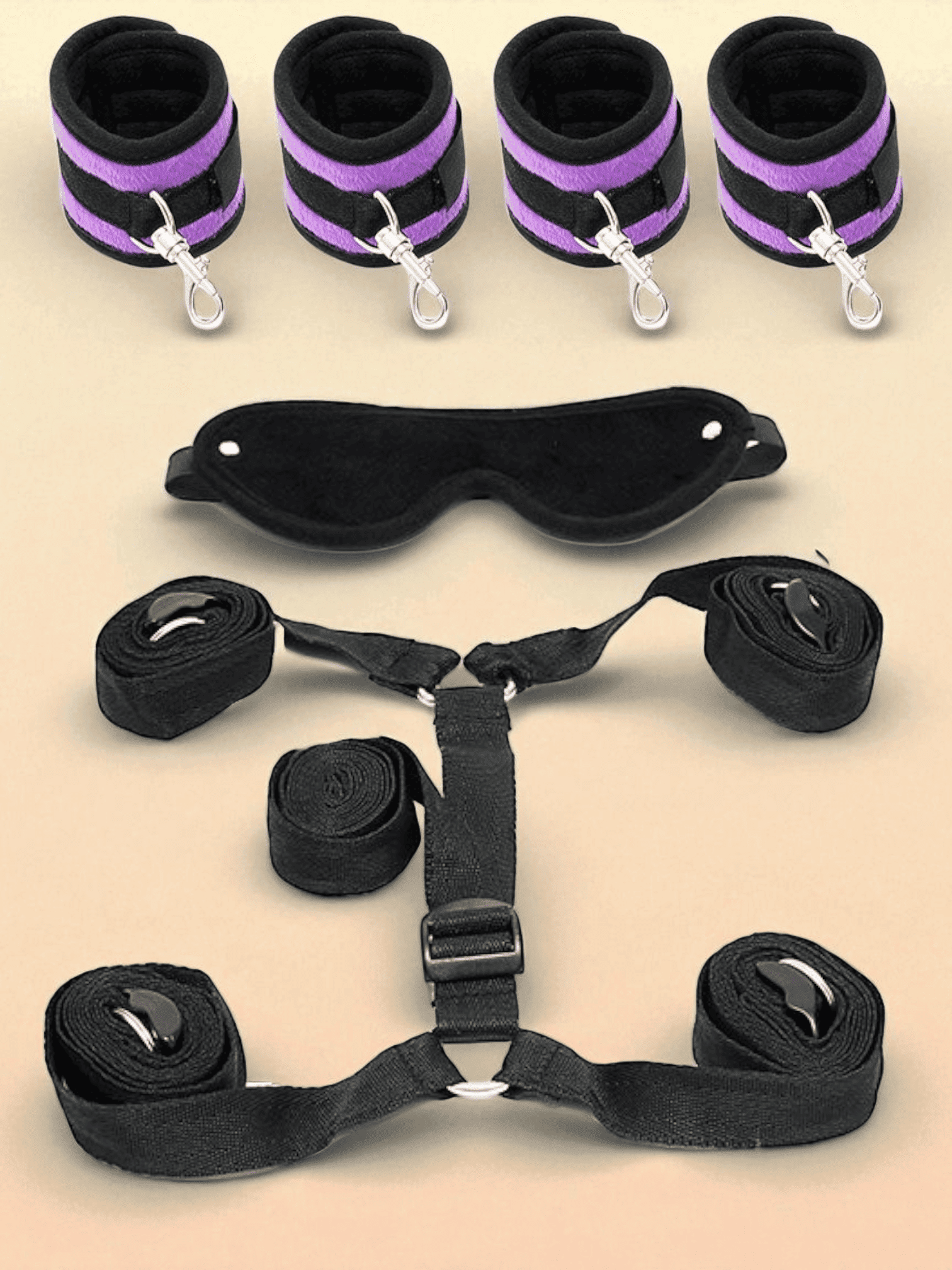 Rimba Kit de contrainte Under Bed Violet et masque (5 pièces)