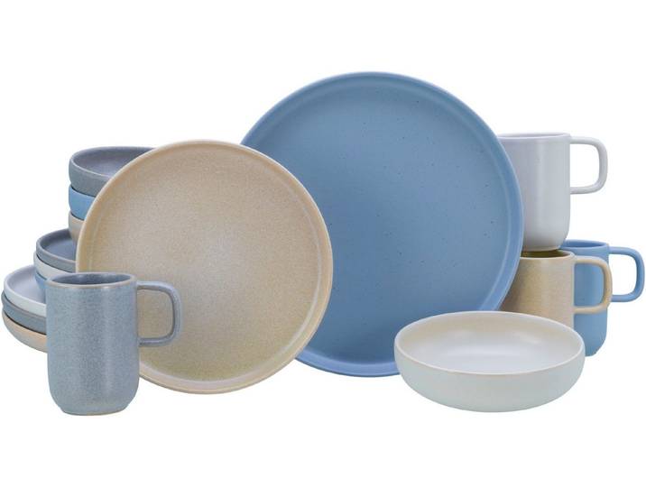 creaTable Kombiservice Uno Nordic, Service 16-tlg. (16-tlg), 4 Personen, Steinzeug, Nordische Ästhetik, Spezialglasur