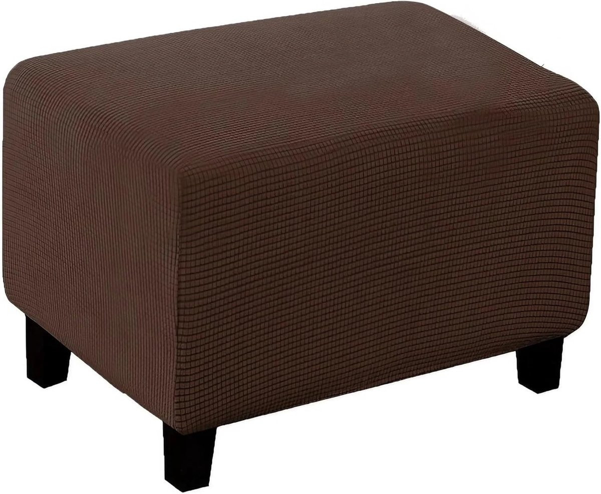 Bruin Voetbankovertrek - Elastische Poefhoes voor Woonkamer Decoratie - XL