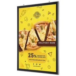 Showdown Displays Magnetischer Leuchtrahmen zweiseitig A1 silber / schwarz silber, 61.8x86.5x3 cm