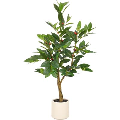 Kunstbaum CREATIV GREEN "Coffea", grün, H:95cm, Obermaterial: 50% Kunststoff, 50% Polyester, Kunstpflanzen, mit Deko-Früchten