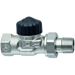 Heimeier Thermostat-Ventilunterteil Standard Durchgang 3/8", Rotguss vernickelt 220201000
