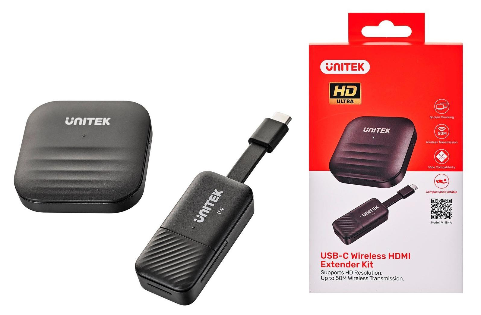 UNITEK V1184A01 AV extender AV transmitter & receiver Black