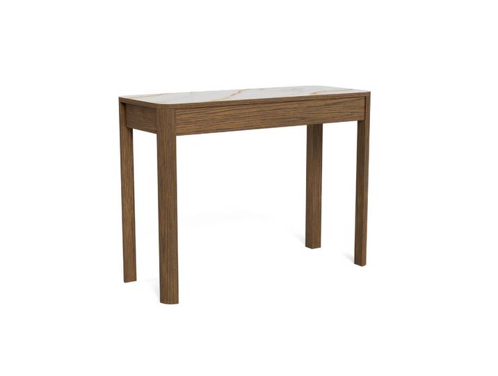 Mid.you Konsolentisch Southampton, Beige, Braun, Keramik, Holz, Eiche, furniert, 1 Schublade(n) Schubladen, rechteckig, eckig, 40x75x100 cm, Holzmöbel, Holztische, Wohnzimmertische Holz, Konsolentische Holz