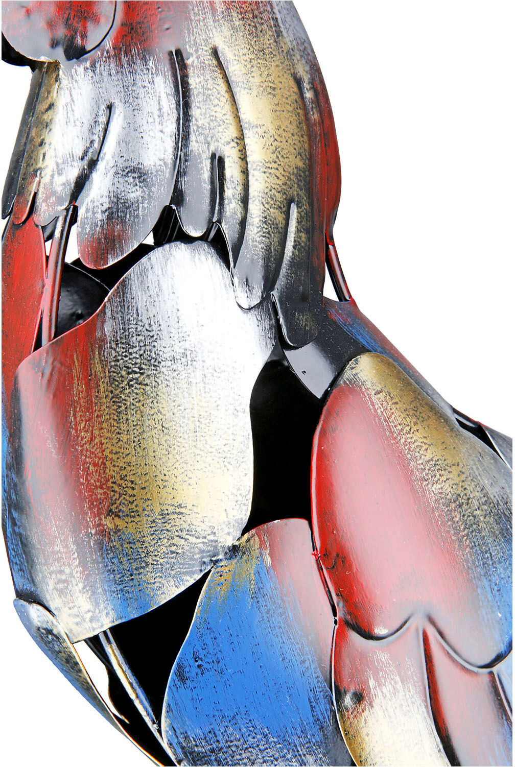 Tierfigur GILDE "Figur Hahn "Otto", bunt (mehrfarbig), B:38,5cm H:50cm T:15cm, Metall, Dekofiguren, Tierfigur mehrfarbig B/H/T: 38,5cm x 50cm x 15cm