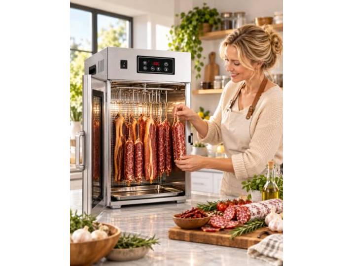 800W Fleischtrockner, 360° Dörrgerät Für Wurst Und Trockenfleisch Integrierter 24-Stunden-Timer Ermöglicht Flexible Trocknungszeiten Und Reduziert Häufige Manuelle Anpassungen