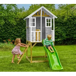Zwerkules Valli 1 | Kinder Stelzenhaus mit Rutsche | Holz - Natur