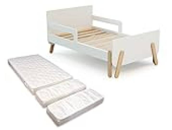 Webaby - Lit Enfant Extensible en Bois 80x140-165-190 Pirate avec Matelas - Blanc