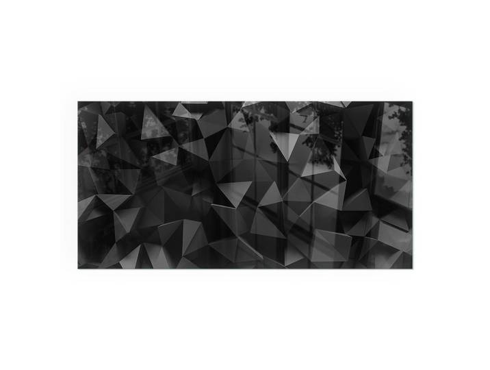 Tulup Kaminbodenplatte 120x60 cm - Dreidimensionale Geometrie, Schwarz, Glas, Rechteckig, 120x60x0.4 cm, Elektrogeräte, Heizgeräte, Elektrokamine