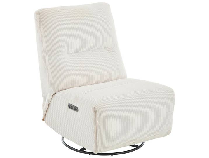 Carryhome Relaxsessel, Creme, Metall, 74x105x92 cm, Relaxfunktion, USB-Anschluss, USB-C-Anschluss, Sitzfläche 360° drehbar, Wohnzimmer, Sessel, Relaxsessel