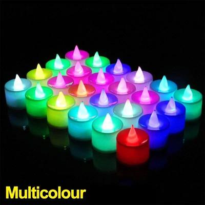 Inspired Living Heart Shaped Flameless LED Candles Battery Operated LED Tea Lights For Weddings, Parties & Romantic Decor multicolour 24pcs