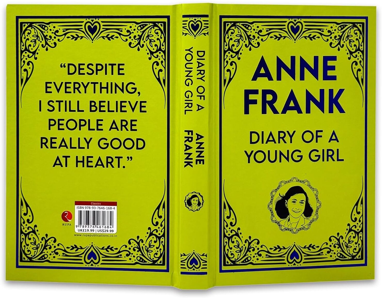 Rupa Publications The Diary of a Young Girl by Anne Frank - Premium Hardcover Edition - WWII Holocaust Memoir - Ages 12+ - True Story of Courage and Hope