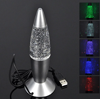 Friendly Fresh Finds LED Rocket Lamp Color Changing Night Light RGB Mood Desk Lamp For Bedroom Gaming Decor light Grey