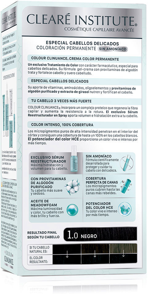 Clearé Institute Colour Clinuance cabellos delicados #1.0-negro