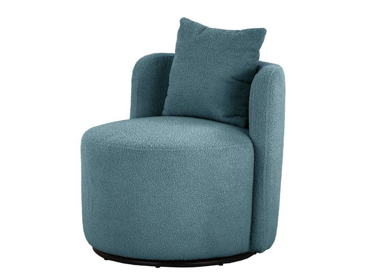 Fauteuil Pasao Bleu/Bleu Tissu Bouclé Nola 73 x 67 x 75cm