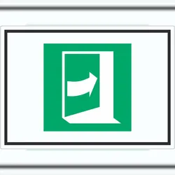HB-Druck Tür öffnet durch Drücken auf der rechten Seite Symbol Aufkleber A7 (74x105mm)