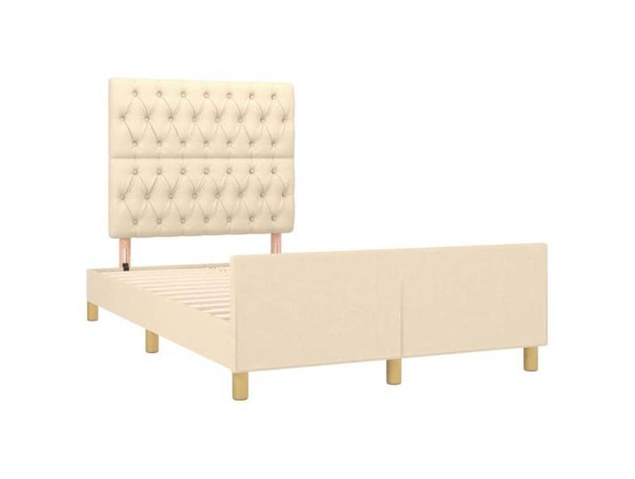120x200cm Petit lit VIDAXL Structure de lit sans matelas crème tissu L12554