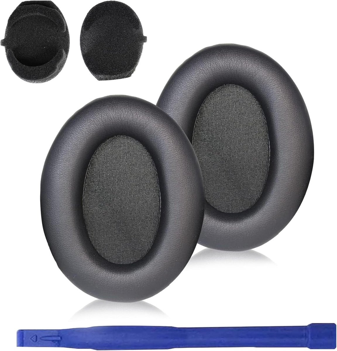 Vervangende oorkussens voor Sony WH-1000XM3, zacht eiwitleer en traagschuim, zwart