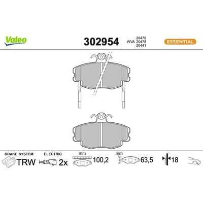 VALEO Bremsbelagsatz, Scheibenbremse 302954 Vorderachse für KAWEI AUTO Peugeot RENAULT LIFAN