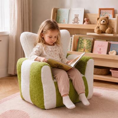 Kodotan sofa Child Bean Bag Chair, Comfy Teddy Beanbag Chair for Kids, Lovely Lazy Sofa with with a Color-Block, Heart-Shaped Backrest