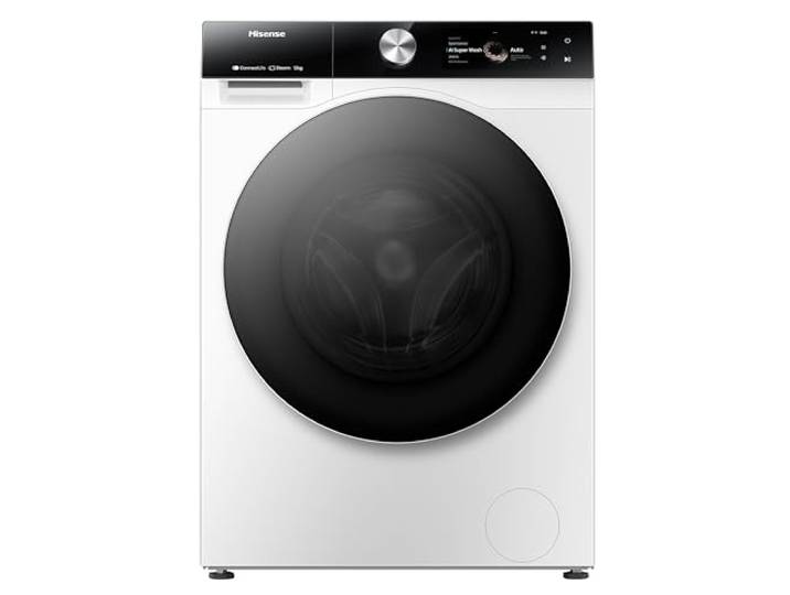 Hisense WF7S1247BW Waschmaschine, Klasse A, 12 kg, Touchscreen, automatische Dosierung, WLAN-Konnektivität, Verbrauchsüberwachung, Schnellwäsche, 38,1 cm (15 Zoll), verzögertes Finish, Weiß