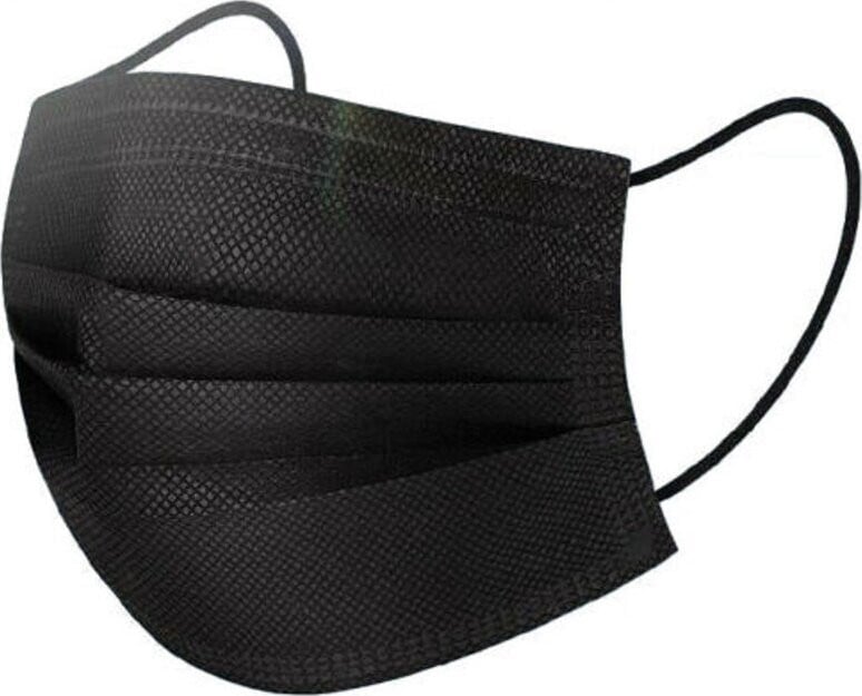 Cofi 100 wegwerp mondmaskers, 3-laags non-woven, zwart