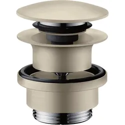 hansgrohe AXOR Ablaufventil, Push-Open, mit Überlaufloch, 51300820, Farbe: Brushed Nickel