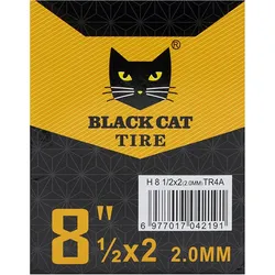 Premium Kamera 2,0 mm Dicke 8,5x2(156) Gerade Ventil [Schwarze Katze]