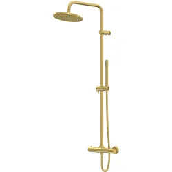 Steinberg Serie 340 Brauseset, mit Thermostatarmatur, EasyClean, Stabhandbrause, 3402721BG, Farbe: Brushed Gold