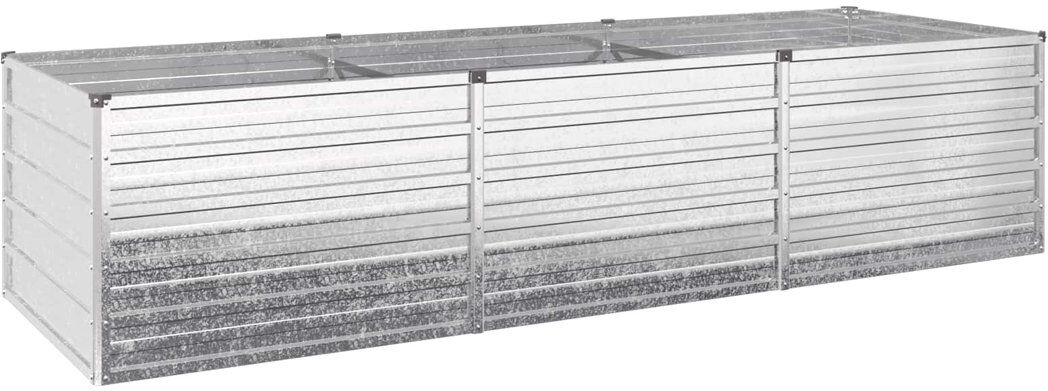 Rio Outdoor Raised Garden Bed Silver 55cm H x 240cm W x 80cm D