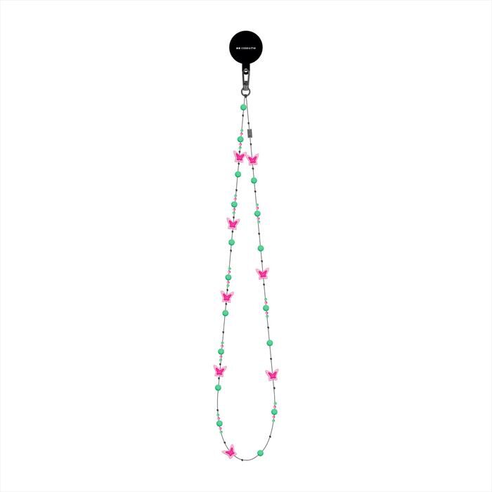 CASEME Beads Collana Telefono, Farfalla-green