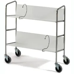 Aktenwagen lang, max. 75 kg hellgrau Laminatboden, Abmaße: 800x340x840 mm