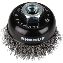Rhodius, Bürstenwerkzeug, STBW, 9 Stück Topfbürste 60 x 21 x M14, gewellt, PROline, für St