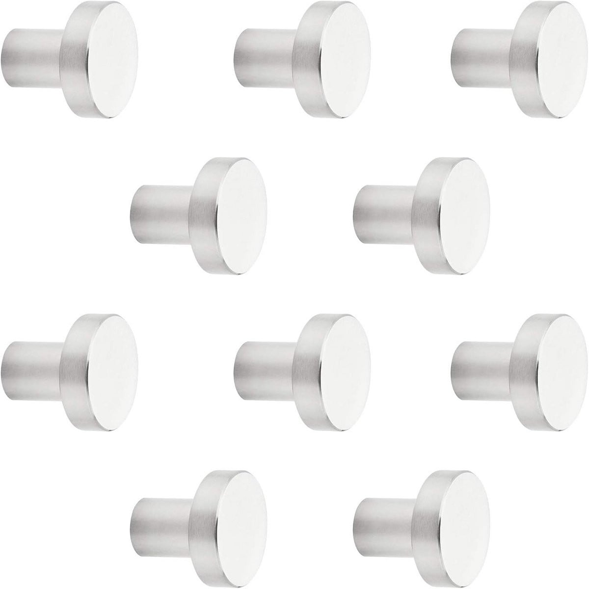 10 stuks Ronde Meubelknoppen Ø 25 mm Geborsteld RVS