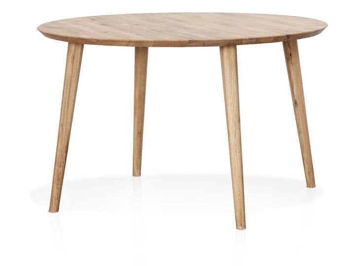 ASCON Esstisch, rund, Material Massivholz, Wildeiche, 105 cm