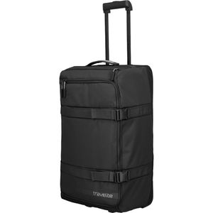Travelite Reisetasche Kick Off, schwarz, 68 cm, mit Rollen und Außenfach, aus Polyester, 65 Liter